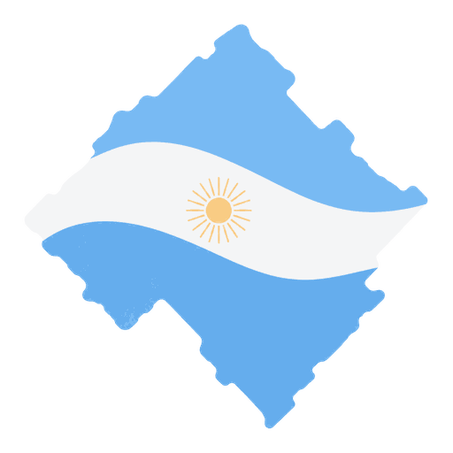 Silueta del partido de Olavarría con los colores de la bandera argentina